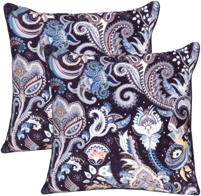 Riara Paisley Cushions Cover(Pack of 2, 50 cm*50 cm, Blue)