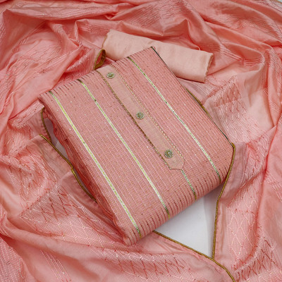 Kimisha Chanderi Striped Salwar Suit Material