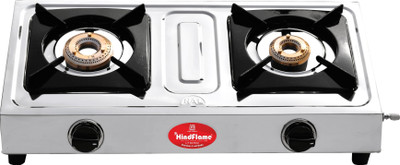 Hindflame 2 Burner Metro Stainless Steel Manual Gas Stove  (2 Burners) For Rs. 949 @ 32 %