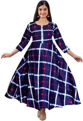 Kuber taxtile Anarkali Gown(Multicolor)