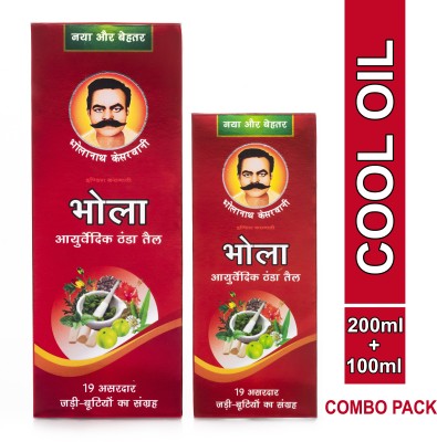 Bhola Ayurvedic Thanda Tel/Hair Cool Oil Combo Pack (200ml + 100ml) Hair Oil(300 ml)