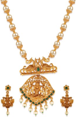 STYYLO FASHION Brass Gold-plated Green Jewellery Set(Pack of 1)