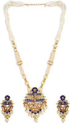 STYYLO FASHION Brass Gold-plated Blue Jewellery Set(Pack of 1)