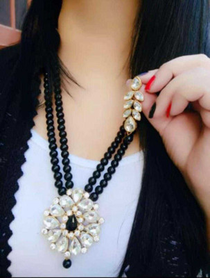 naitika arts Alloy Gold-plated Black Jewellery Set(Pack of 1)