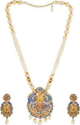 STYYLO FASHION Brass Gold-plated Blue Jewellery Set(Pack of 1)