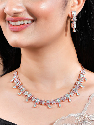 RUBANS Copper Rose Gold Jewellery Set(Pack of 1)