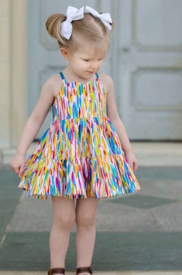 Royal View Indi Baby Girls Midi/Knee Length Casual Dress(Multicolor, Sleeveless)