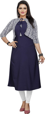 HD CREATION Women Self Design A-line Kurta(Blue)
