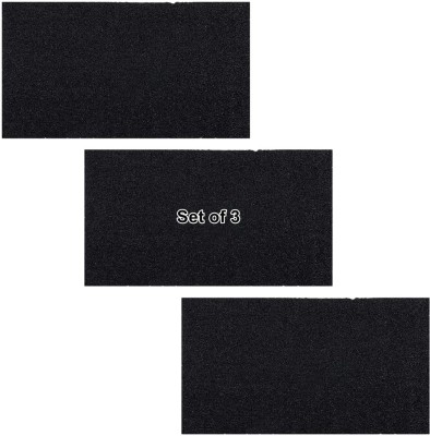 Viihaa PVC (Polyvinyl Chloride) Door Mat(Black, Small, Pack of 3)