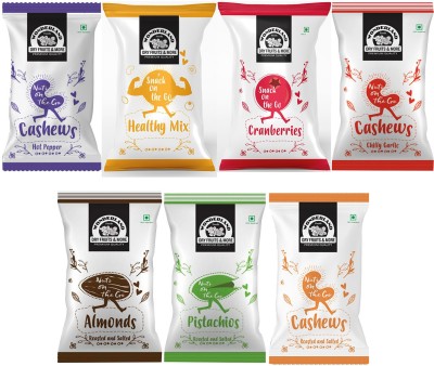 WONDERLAND Foods Flavoured Cashews, Cranberry, Healthy Mix, Pistachios, R&S Almonds(7 x 30 g)