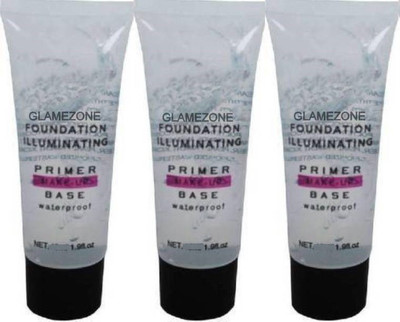 Glamezone Foundation illuminating waterproof primer make-up base Pack 3  Primer  - 150 g(Transparent)