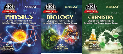 NIOS Physics(312), Chemistry(313), Biology(314) Science Side Set Of 3 Books Class 12 English Medium Chapter Wise Reference Guide Books With MANY SOLVED QUESTION PAPERS As Per Latest SyllabuS(Paperback, Neeraj)