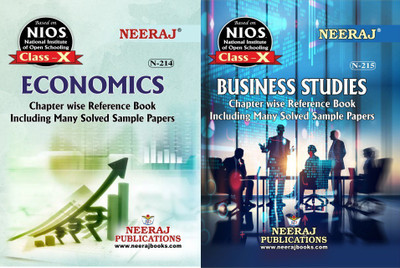 NIOS Economics(214), Business Studies(215) 2 Books Class 10 Chapter Wise Ref Guide Books With MANY SOLVED QUESTION PAPERS English Medium(Paperback, Neeraj)
