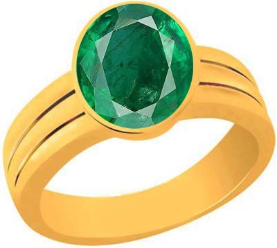 BWM GEMS Certitone Original 10.25 Ratti Natural Emerald Stone (Panna Stone) Panchdhatu Alloy Emerald Gold Plated Ring