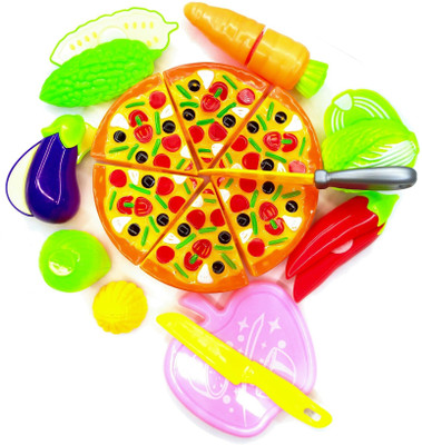 Kingwell Realistic Sliceable 10 PCS Vegetables | Fruits Cutting Play Toy Set