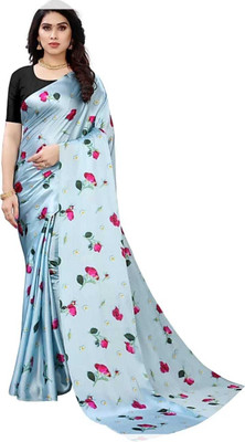 Pemal Designer Digital Print Bollywood Crepe Saree(White)