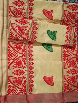 Aditi Solid/Plain Assam Silk Art Silk Saree(Grey)
