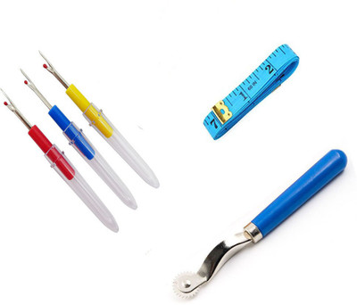 Crafts Haveli 3 Items Combo : 3 Seam Ripper, 1 Measuring Tape & 1 Tracing Wheel Sewing Kit