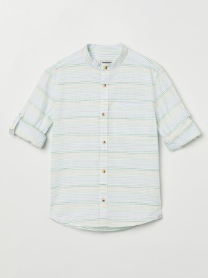 Fame Forever by Lifestyle Boys Striped Casual White Shirt