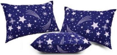 THE COSMO Microfibre Solid Sleeping Pillow Pack of 3(Blue)