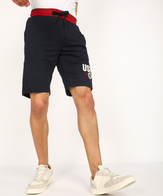 U.S. POLO ASSN. Solid Men Blue Basic Shorts