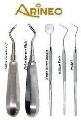 ARINEO Diagnostic Instrument Elevators Floher set Explorer Probe 9, Mouth Mirror handle Utility Forceps