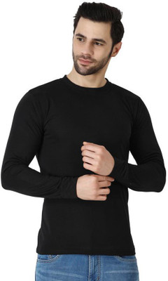Richifashionhub Solid Men Round Neck Black T-Shirt