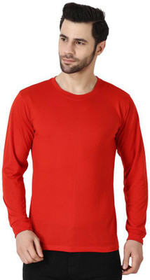 Richifashionhub Solid Men Round Neck Red T-Shirt