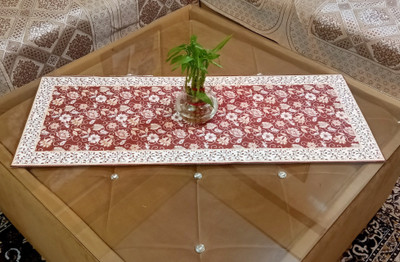 Saksham Enterprises Orange 91.5 cm Table Runner(Velvet)