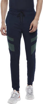 Ajile By Pantaloons Colorblock Men Dark Blue Track Pants