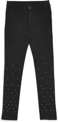 Pantaloons Junior Regular Fit Girls Black Trousers