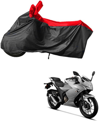 RiderShine Waterproof Two Wheeler Cover for Suzuki(Gixxer 250, Black, Red)