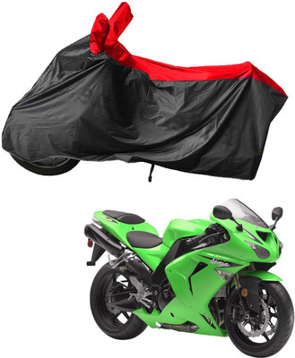 RiderShine Waterproof Two Wheeler Cover for Kawasaki(Ninja ZX 10R, Black, Red)