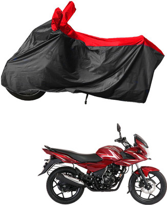 RiderShine Waterproof Two Wheeler Cover for Bajaj(Discover 150 f, Black, Red)