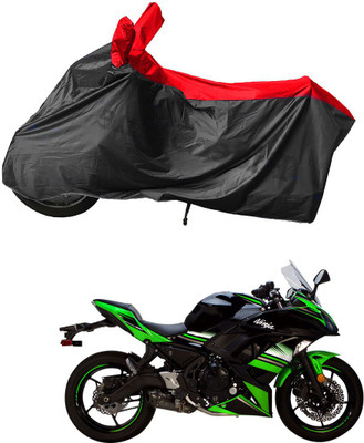 RiderShine Waterproof Two Wheeler Cover for Kawasaki(Ninja 650, Black, Red)