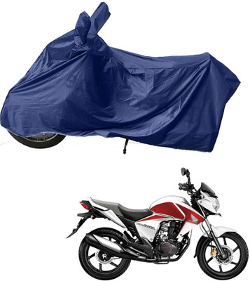 RiderShine Two Wheeler Cover for Honda(Unicorn Dazzler, Blue)