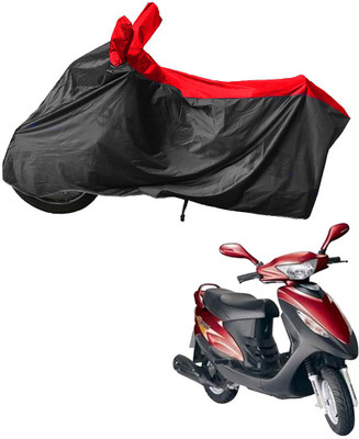 RiderShine Waterproof Two Wheeler Cover for Kinetic(Nova, Black, Red)