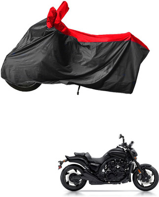 RiderShine Waterproof Two Wheeler Cover for Yamaha(VMAX, Black, Red)