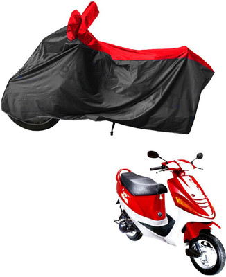 RiderShine Waterproof Two Wheeler Cover for Kinetic(Zing, Black, Red)