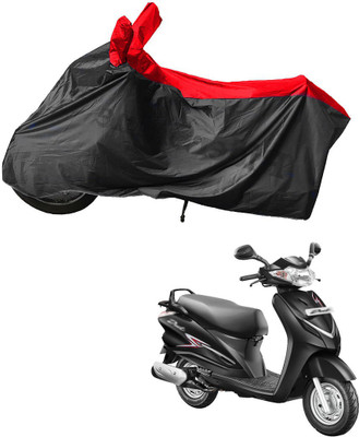 RiderShine Waterproof Two Wheeler Cover for Hero(Duet, Black, Red)