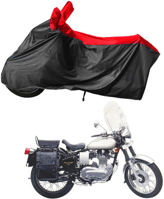 RiderShine Waterproof Two Wheeler Cover for Royal Enfield(Machismo 500, Black, Red)