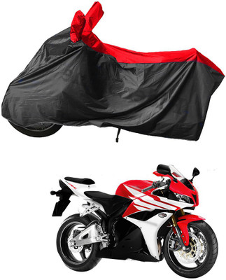 RiderShine Waterproof Two Wheeler Cover for Honda(CBR 600 RR, Black, Red)