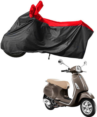 RiderShine Waterproof Two Wheeler Cover for Piaggio(Vespa VXL 125, Black, Red)
