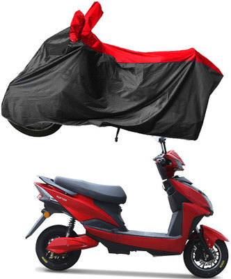 RiderShine Waterproof Two Wheeler Cover for Techo Electra(Raptor, Black, Red)