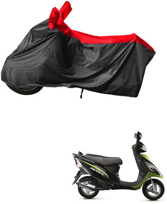 RiderShine Waterproof Two Wheeler Cover for TVS(Scooty Streak, Black, Red)