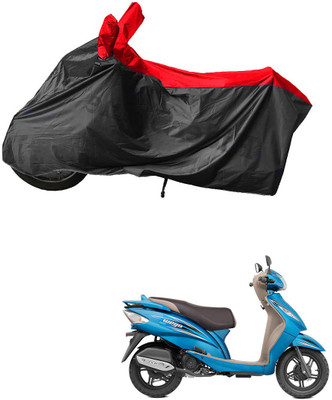 RiderShine Waterproof Two Wheeler Cover for TVS(Wego, Black, Red)