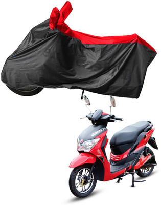 RiderShine Waterproof Two Wheeler Cover for Hero Electric(Dash, Black, Red)