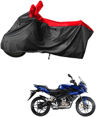 RiderShine Waterproof Two Wheeler Cover for Bajaj(Pulsar AS 150, Black, Red)