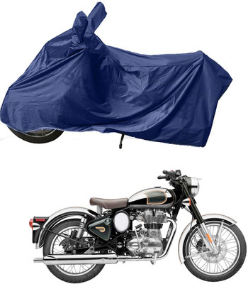 RiderShine Two Wheeler Cover for Royal Enfield(Classic Chrome, Blue)