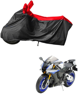 RiderShine Waterproof Two Wheeler Cover for Yamaha(YZF R1M, Black, Red)